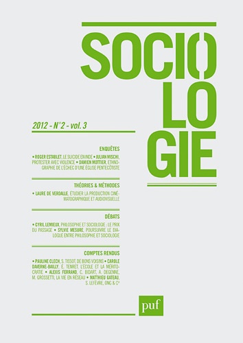 Sociologie N° 2, vol.3, 2012 : Sociologie 2012 n 2