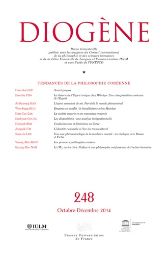 Diogène N° 248, Octobre-décembre 2014 : Tendances de la philosophie coréenne