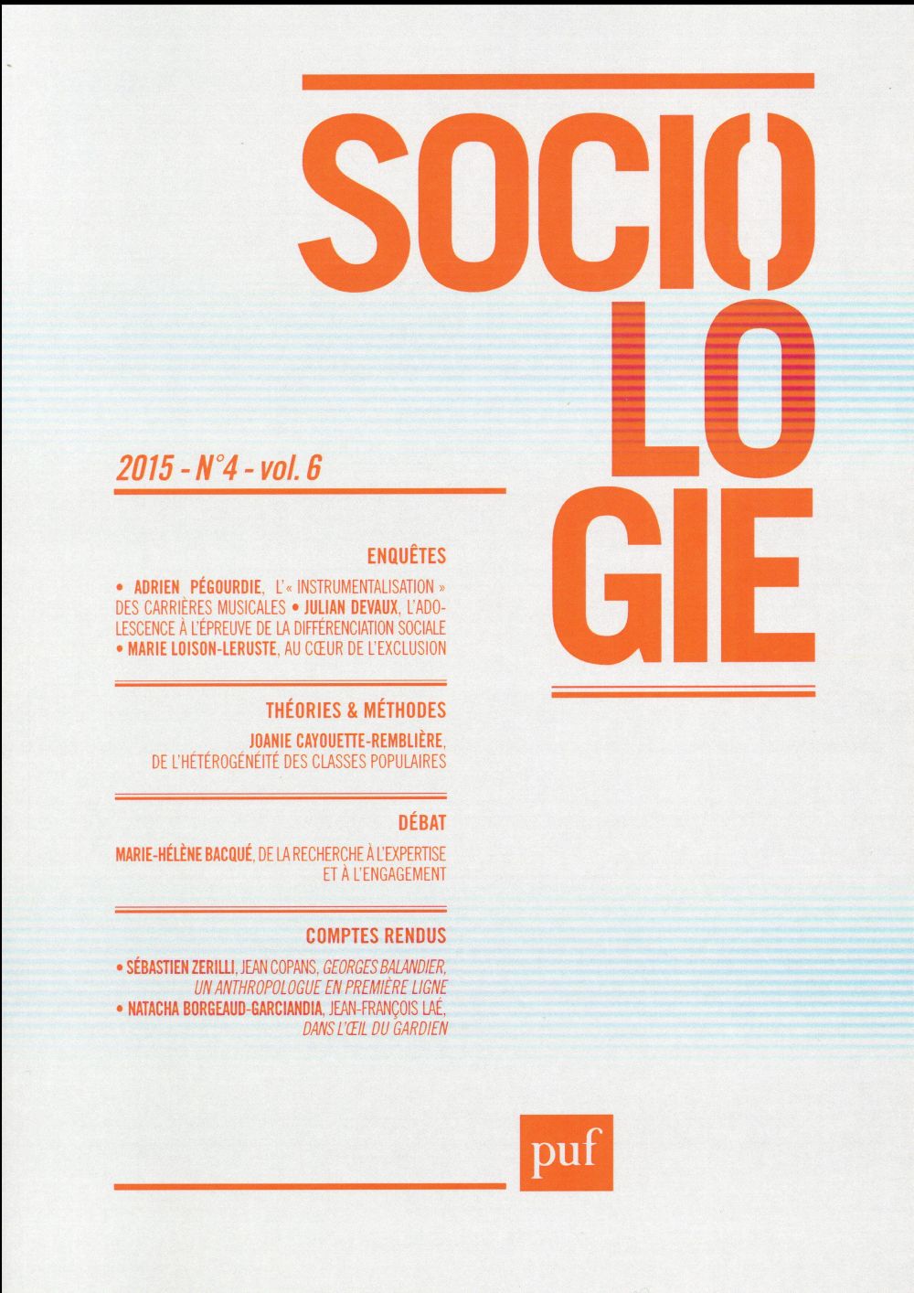 Sociologie Volume 6 N° 4/2015