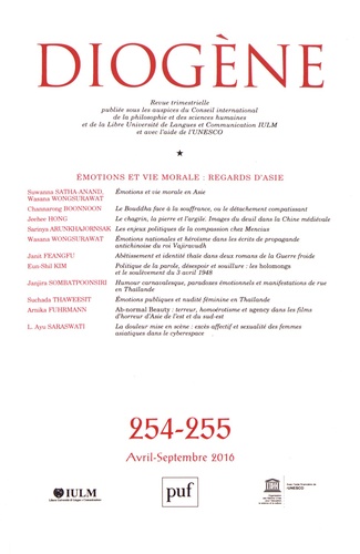 Diogène N° 254-255, avril-septembre 2016 : Emotions et vie morale : regards d'Asie