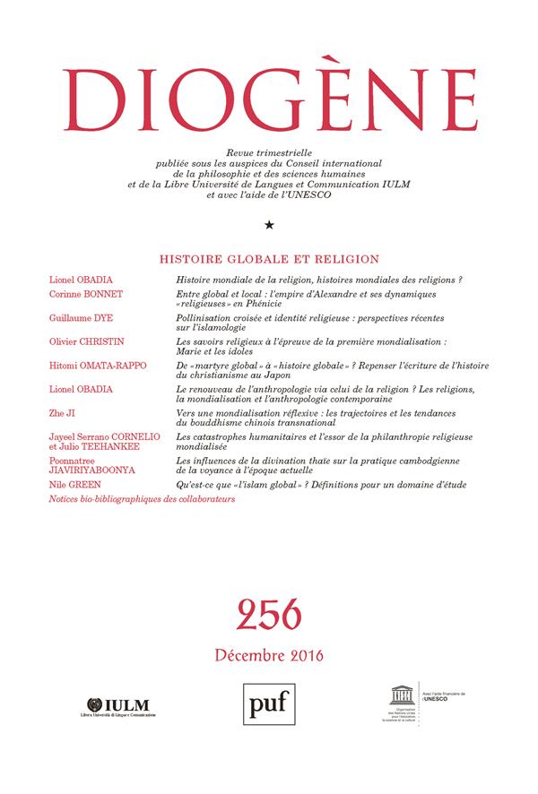 Diogène N° 256, décembre 2016 : Histoire globale et religion