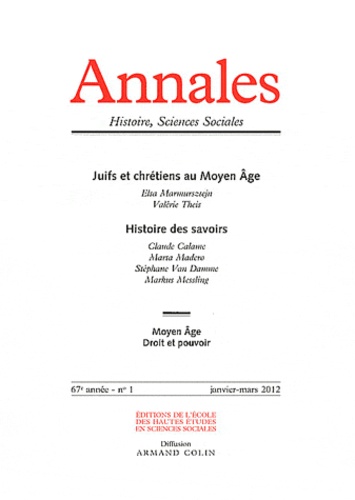 Annales Histoire, Sciences Sociales/12/Juifs et chrétiens au Moyen Age , Histoire des savoirs
