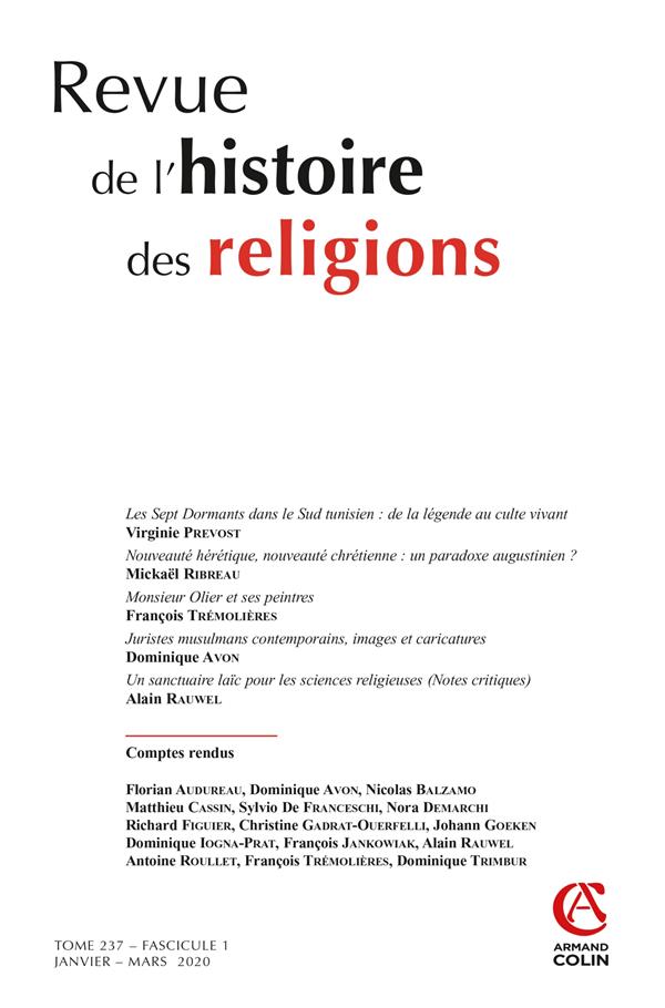 Revue de l'histoire des religions N° 1/2020