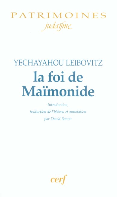 La foi de Maïmonide