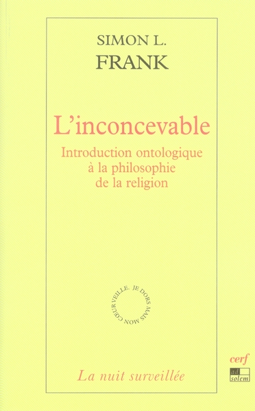 L'inconcevable. Introduction ontologique à la philosophie de la religion