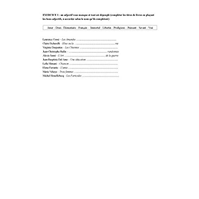 Cahier de vacances littérature