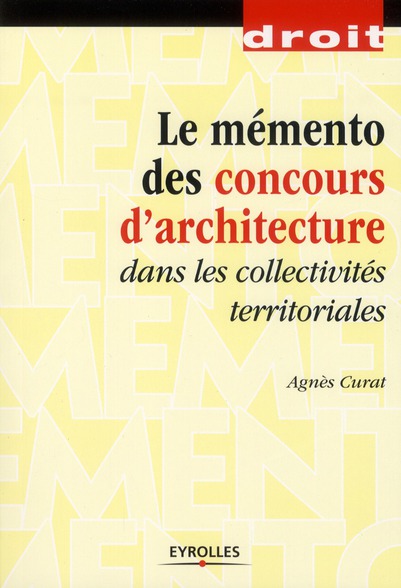 Mémento pratique des concours d'architecture dans les collectivités territoriales