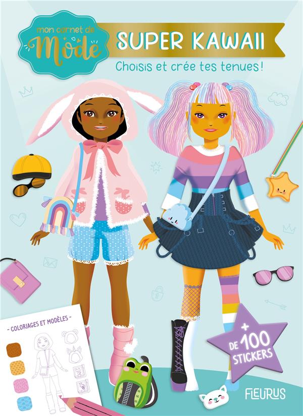 Mon carnet de mode Super kawaii. de 100 stickers