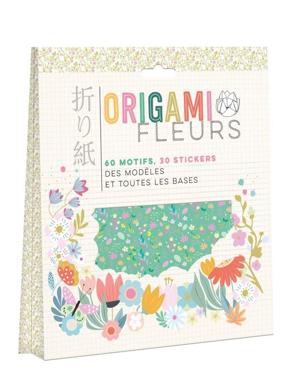 Origami fleurs. 60 motifs, 30 stickers