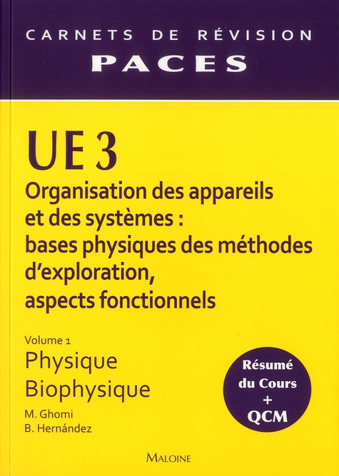 UE 3 Organisation des appareils et des systèmes : bases physiques des méthodes d'exploration, aspect