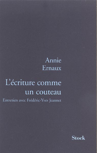 L'écriture comme un couteau. Entretiens avec Frédéric-Yves Jeannet
