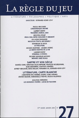 La Règle du jeu N° 27, Janvier 2005