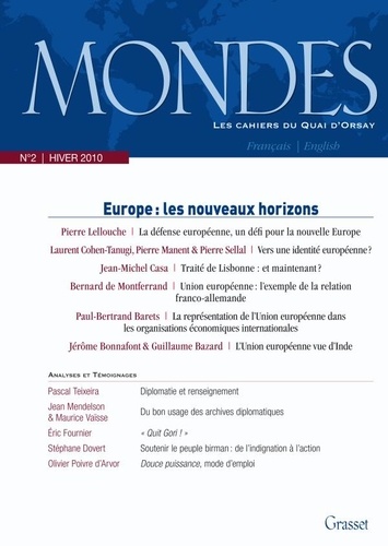 Mondes N° 2, Hiver 2010 : Europe : les nouveaux horizons