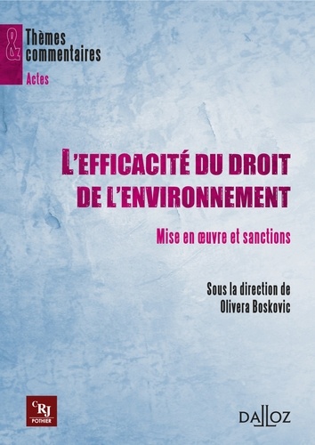 L'efficacité du droit de l'environnement. Mise en oeuvre et sanctions