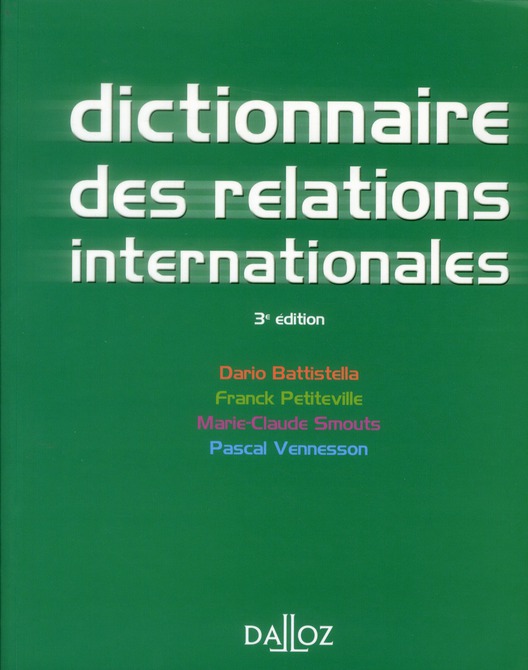 Dictionnaire des relations internationales. 3e édition