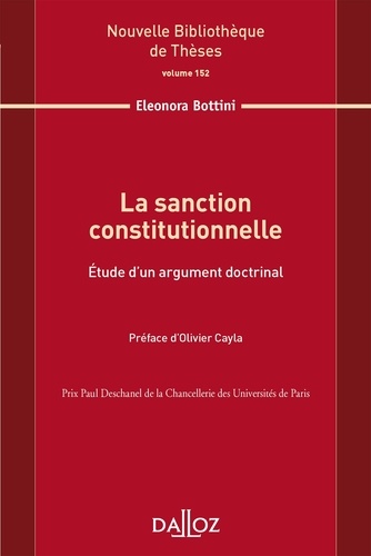 La sanction constitutionnelle. Etude d'un argument doctrinal