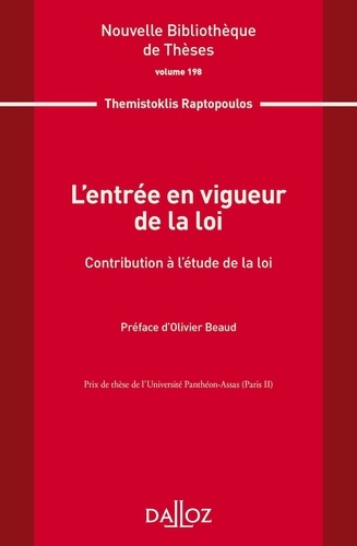 L'entrée en vigueur de la loi