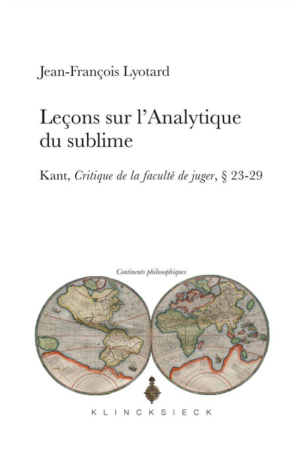 Leçons sur l'analytique du sublime. Kant, Critique de la faculté de juger, 23-29