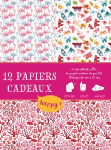 12 papiers cadeaux Happy