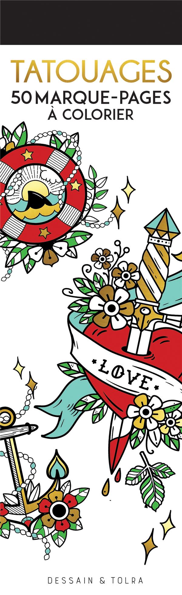 Tatouages. 50 Marque-pages à colorier