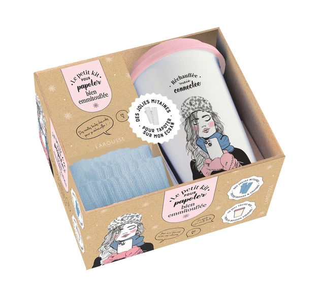 Le petit kit pour papoter bien emmitouflée. Des jolies mitaines pour tapoter sur mon écran