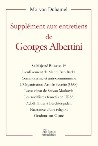 SUPPLEMENT AUX ENTRETIENS DE GEORGES ALBERTINI