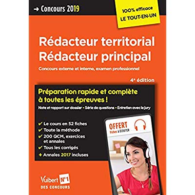 Concours Rédacteur territorial, Rédacteur principal. Concours externe et interne, examen professionn