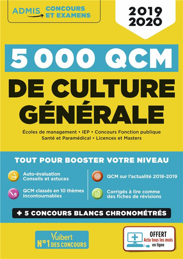 5000 QCM de culture générale. Edition 2019-2020