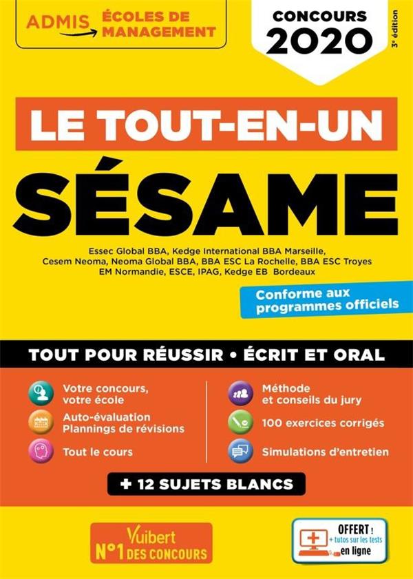 Le tout-en-un Sésame. Edition 2020