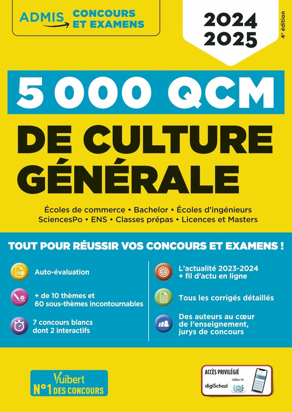 5000 QCM de culture générale. Edition 2024-2025