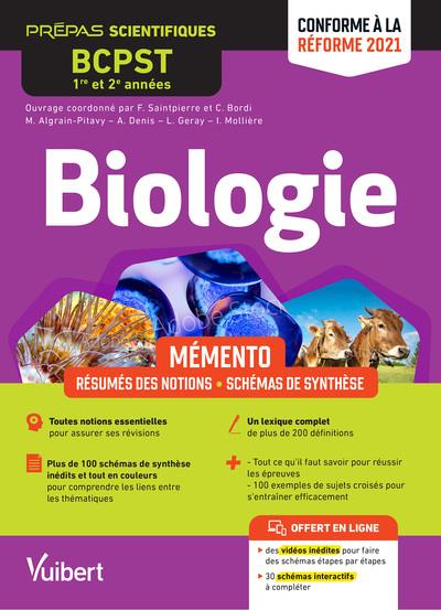 Biologie BCPST 1re et 2e années. Mémento - Résumés des notions, Schémas de synthèse, Edition 2021