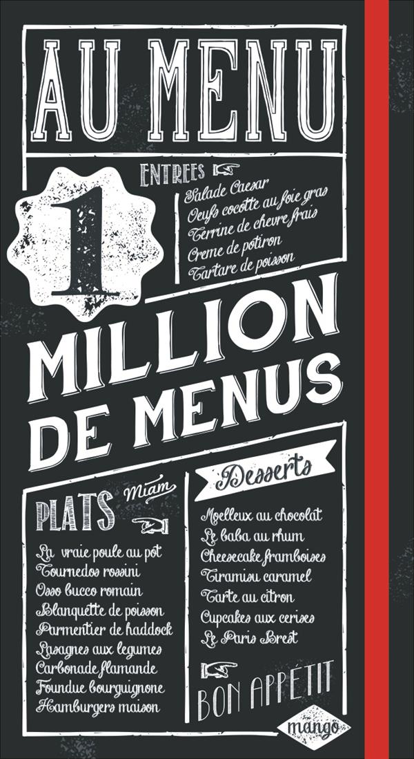 Au menu. 1 million de menus