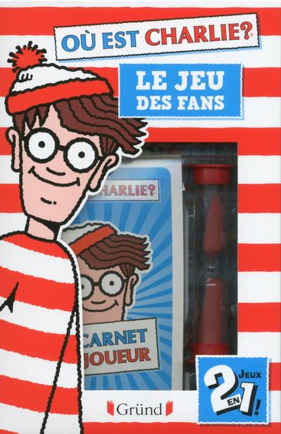 Où est Charlie : le jeu des fans. Contient : 2 jeux d'observation, 1 plateau de jeu, 1 carnet de déf