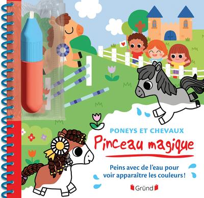 Poneys et chevaux. Peins avec de l'eau pour voir apparaître les couleurs ! Avec 1 pinceau