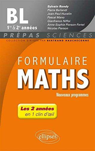 Formulaire Maths BL 1re et 2e années