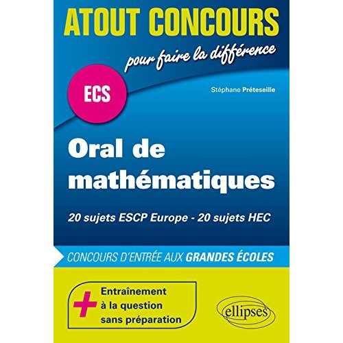 Oral de mathématiques ESCP Europe HEC