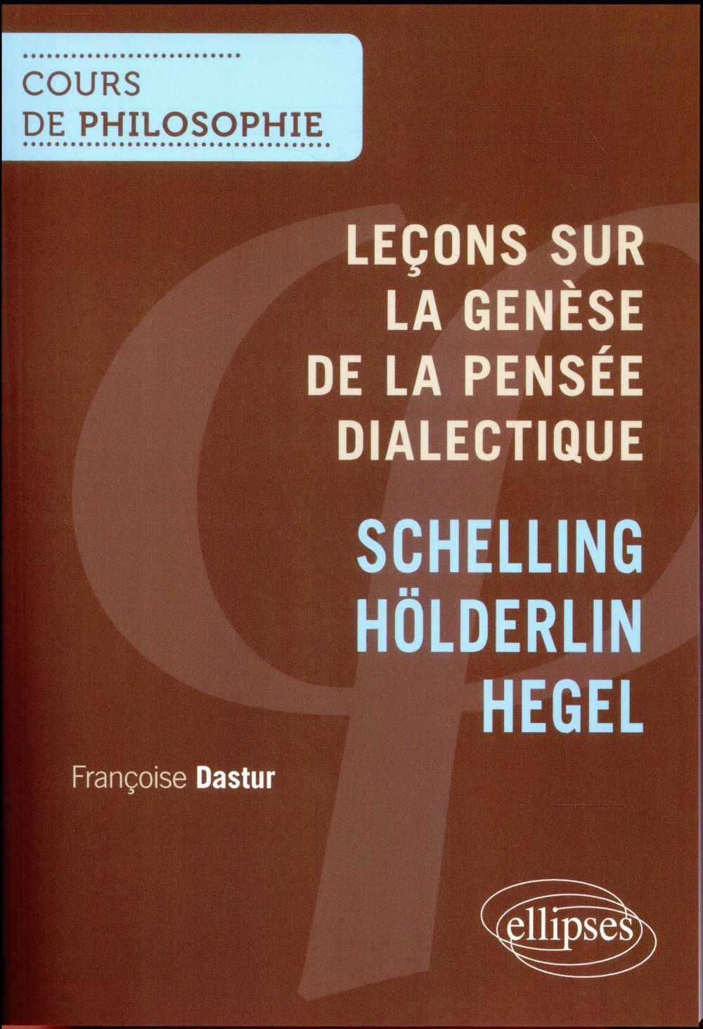 Genèse de la pensée dialectique Schelling Holderlin Hegel