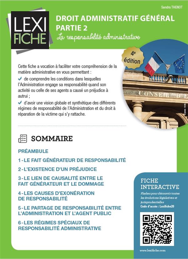 Droit administratif général partie 2. La responsabilité administrative, 4e édition