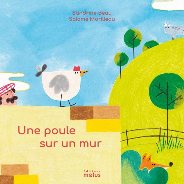 Une poule sur un mur