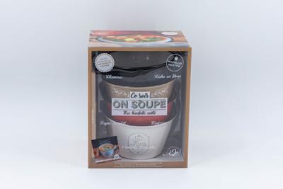 Ce soir on soupe - Mes bienfaits santé. Avec 4 bols en céramique finition mate de 500 ml