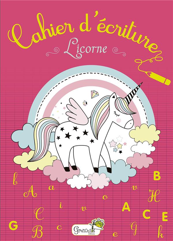 Cahier d'écriture Licorne