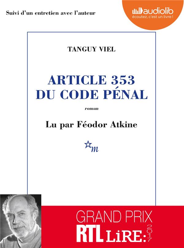 Article 353 du code pénal. 1 CD audio