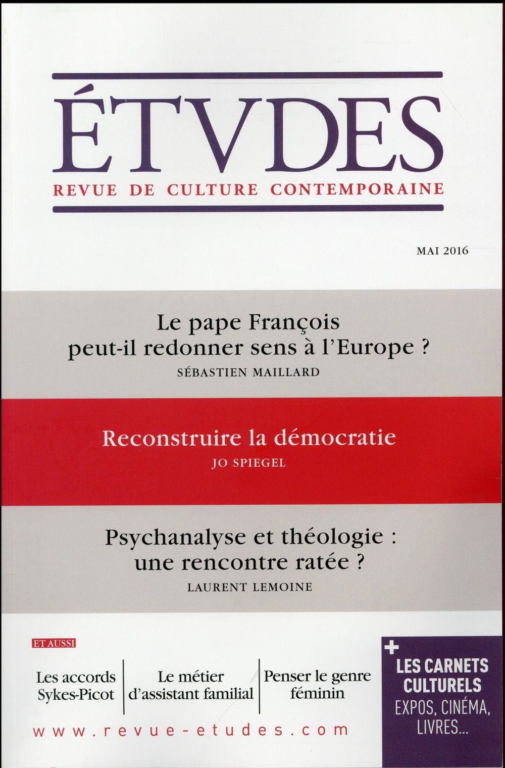 Etudes N° 4227, Mai 2016