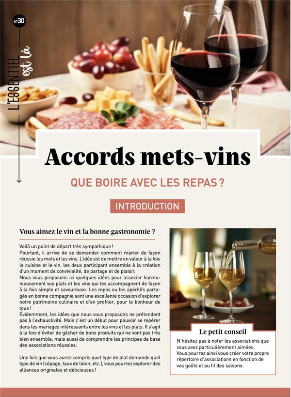 Accord mets-vins. De l'apéro au dessert