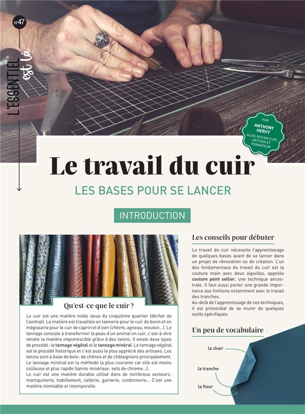 Le travail du cuir. Les bases pour se lancer