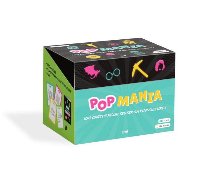 POPMANIA - 100 CARTES POUR TESTER SA POP CULTURE ! - JEU D'AMBIANCE - 2 A 6 JOUEURS A PARTIR DE 14 A