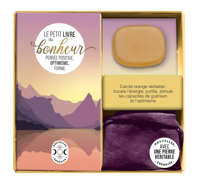 Coffret ma petite pierre de bonheur. Pensée positive, optimisme, forme. Avec 1 véritable calcite ora