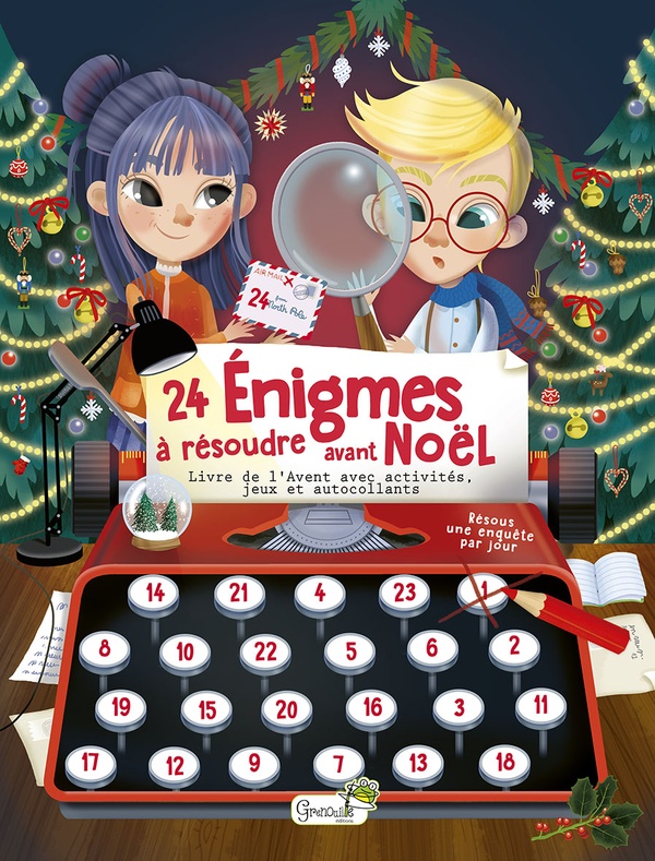 24 Enigmes à résoudre avant Noël. Livre de l'Avent avec activités et jeux