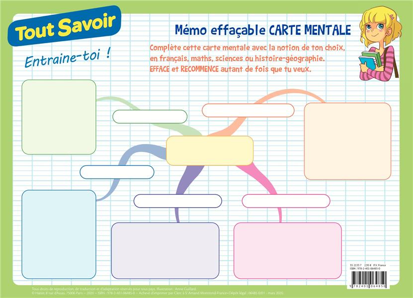 Mémo effaçable carte mentale CM1-CM2