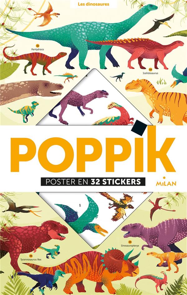Les dinosaures. Poster en 32 stickers